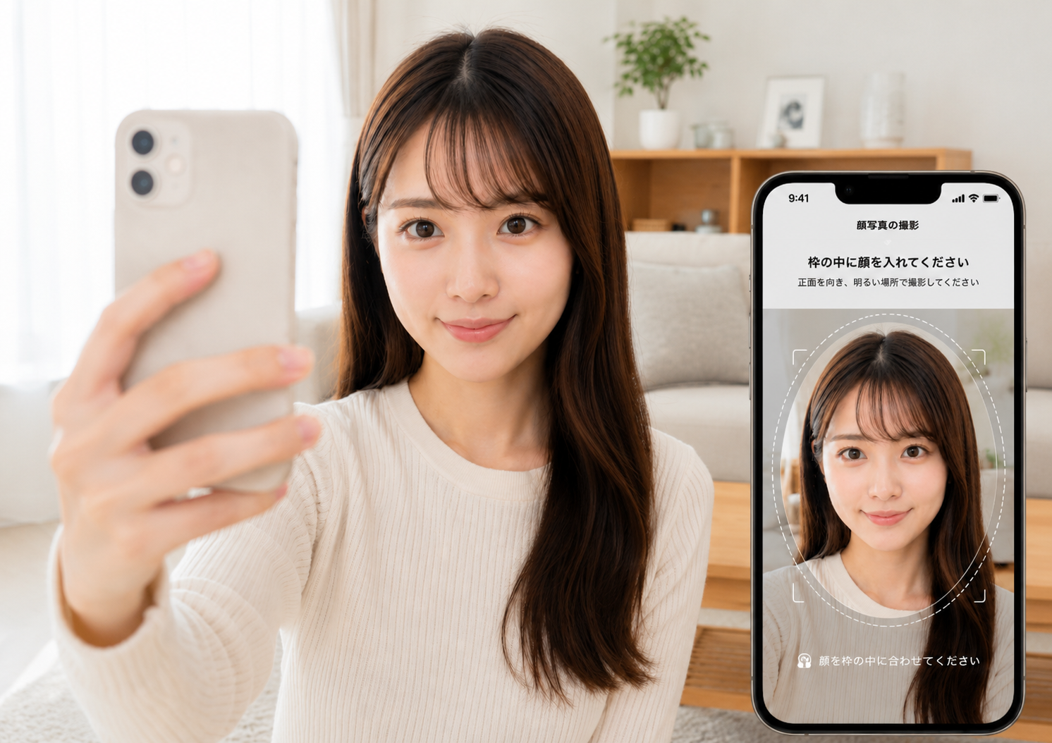 ご本人様正面画像のサンプル